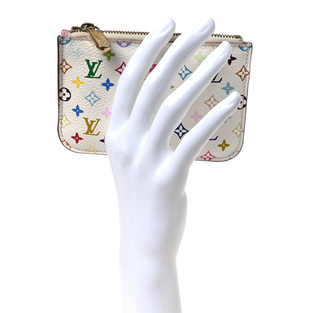 Monogram Multicolor Key Pouch White Litchi