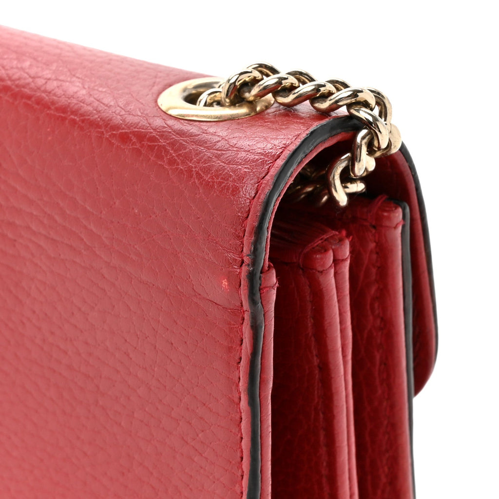 Dollar Calfskin Small Interlocking G Shoulder Bag Red