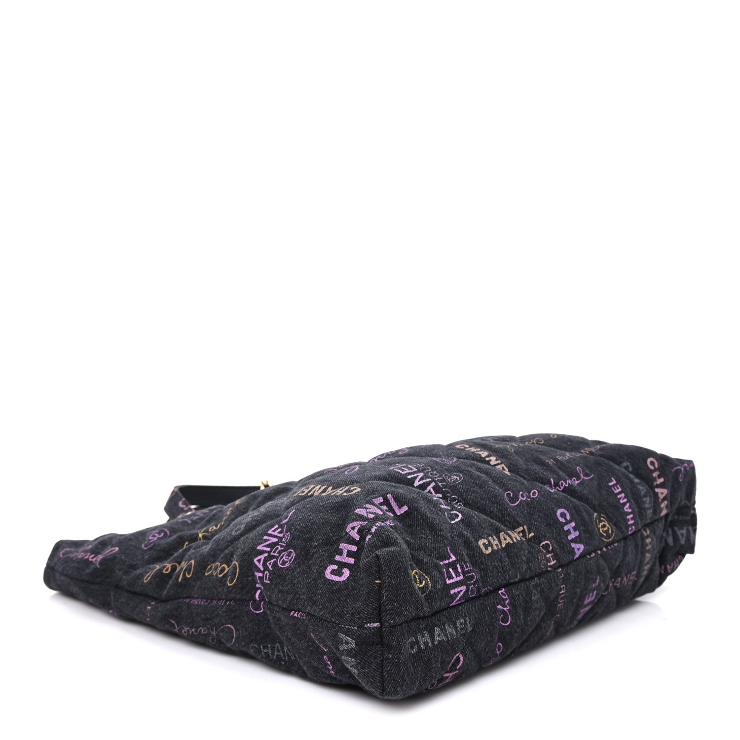 Denim Quilted Denim Mood Maxi Shopping Bag Black Multicolor