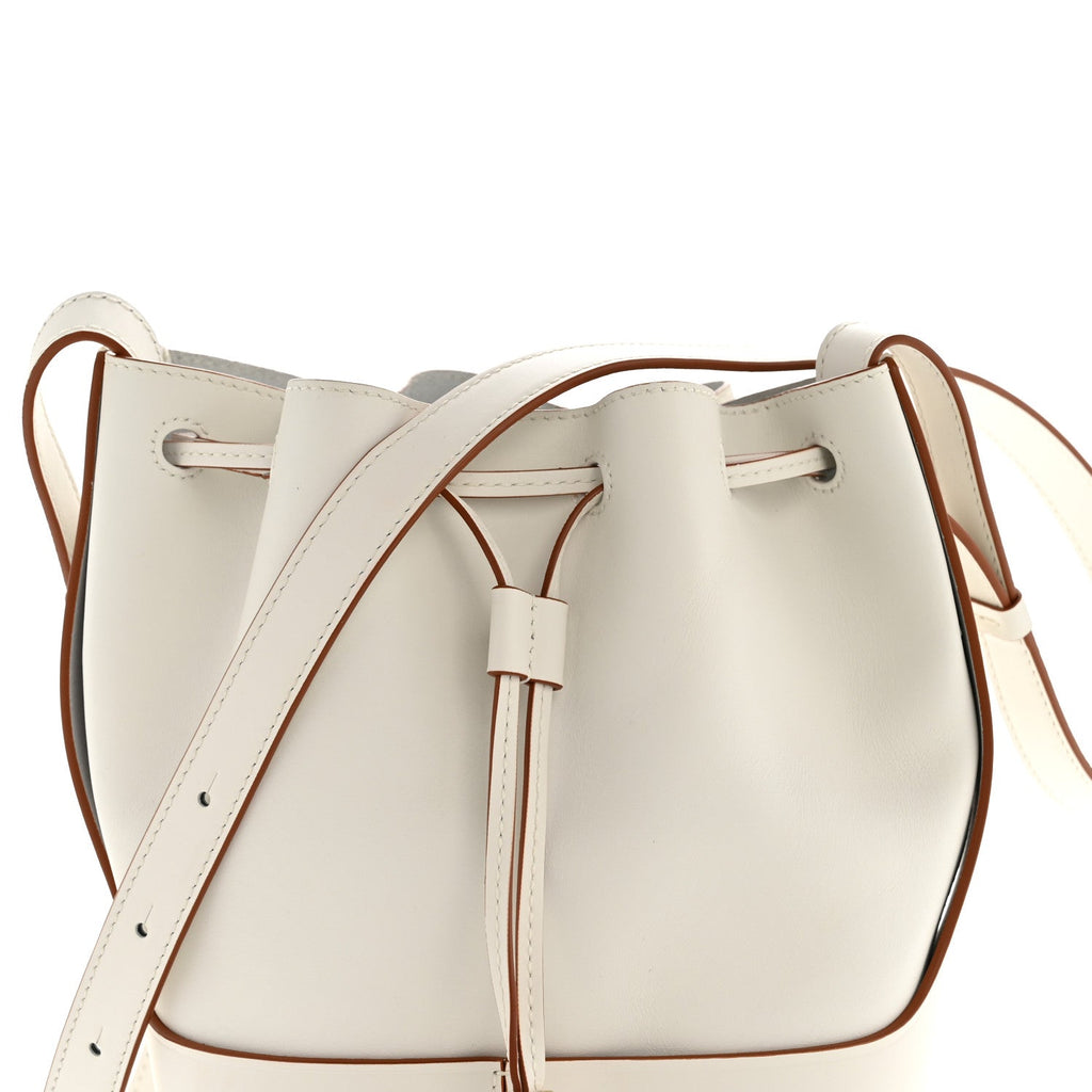 Calfskin Balloon Bucket Bag Soft White