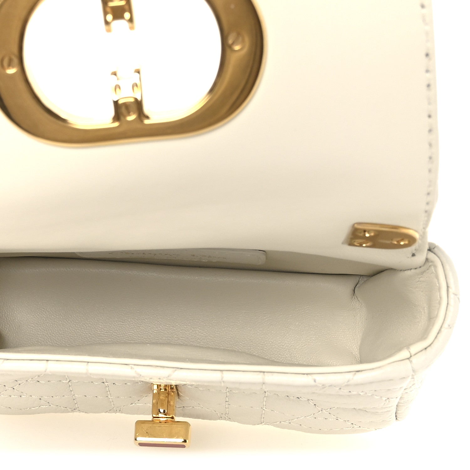 Calfskin Heart Cannage Dioramour Micro Bag Latte