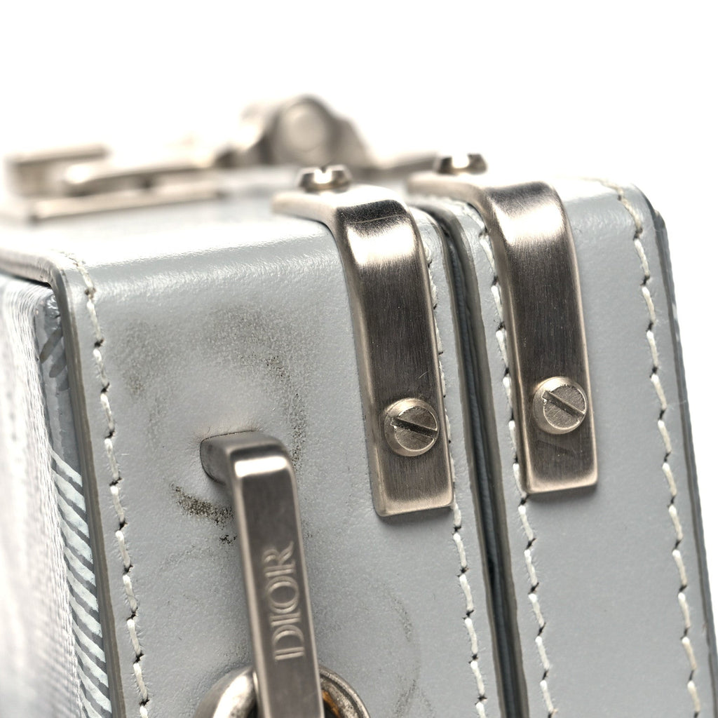 Coated Canvas CD Diamond Lock Mini Case  Gray