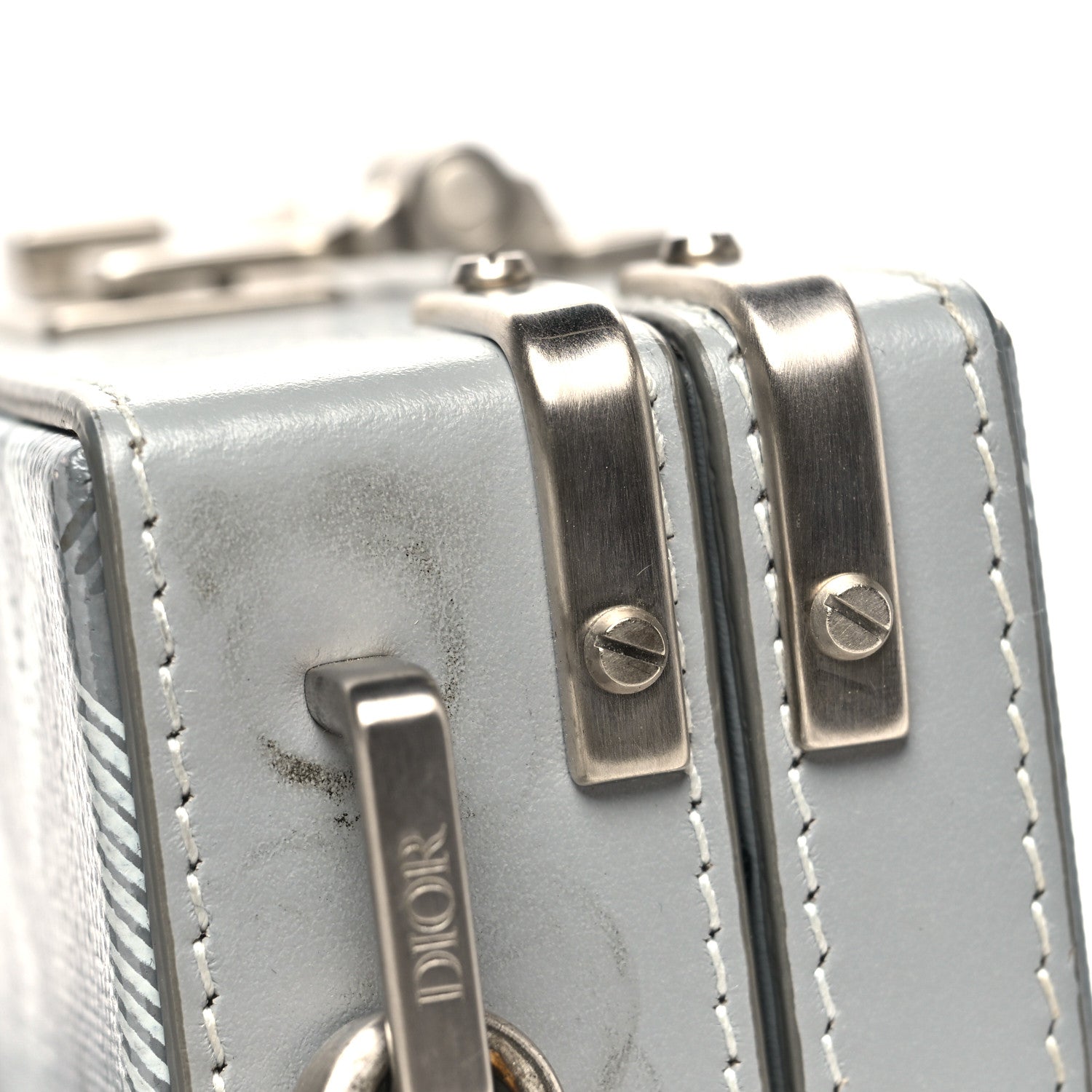 Coated Canvas CD Diamond Lock Mini Case  Gray