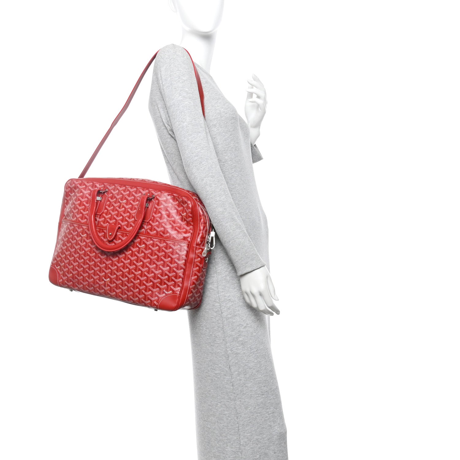 Goyardine Ambassade MM Briefcase Red