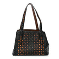 Nappa Intrecciato Perforated Small Cesta Tote Black Multicolor