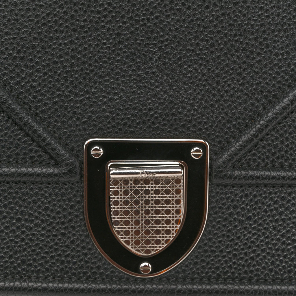 Grained Calfskin Medium Diorama Flap Bag Black