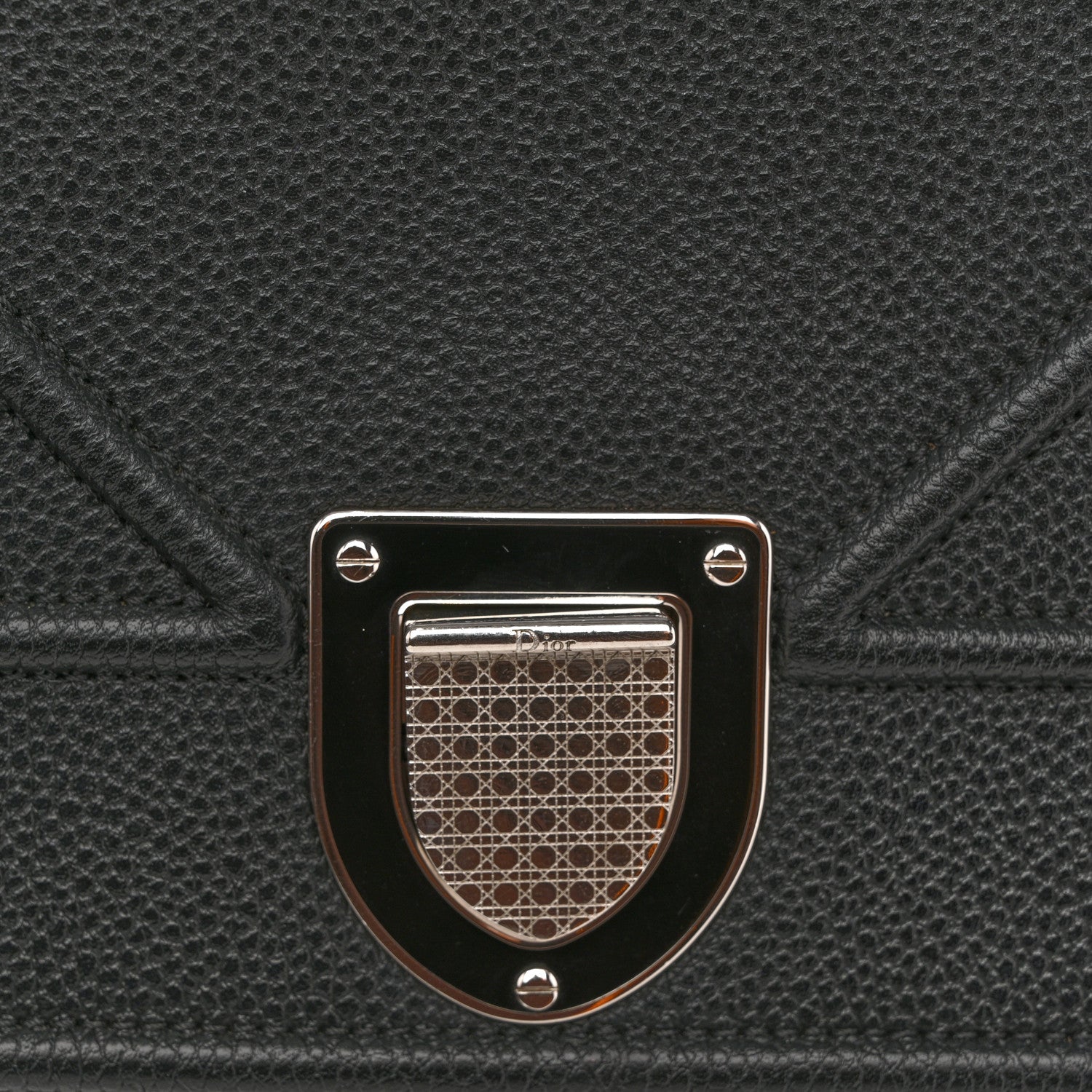 Grained Calfskin Medium Diorama Flap Bag Black