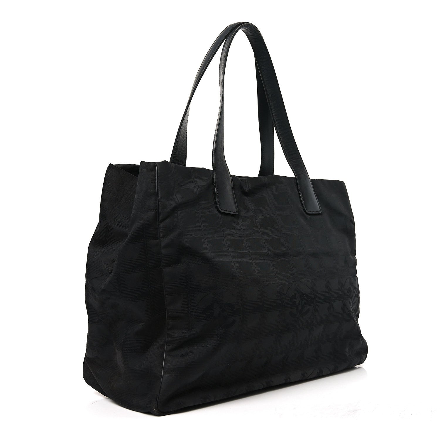 Nylon Large Travel Tote Black