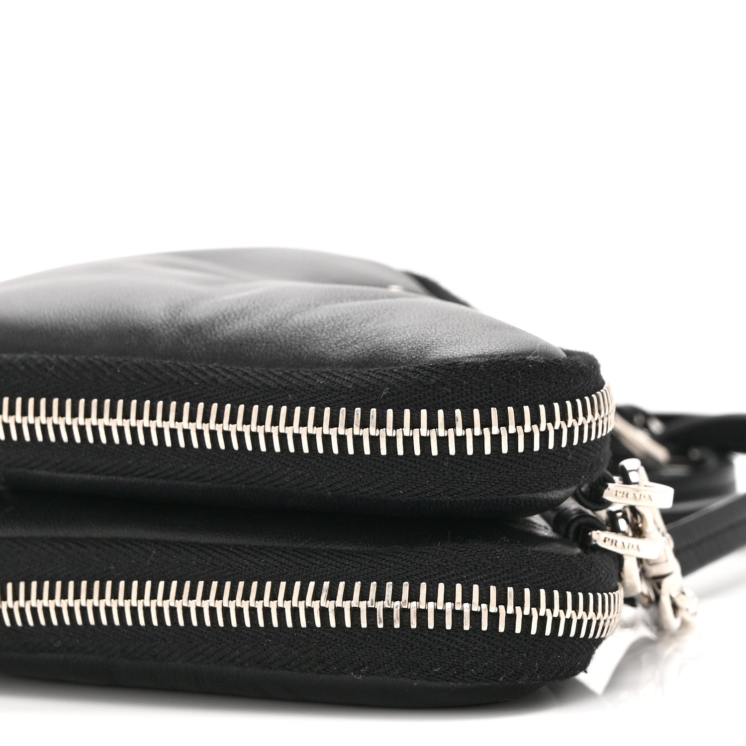 Nappa Soft Padded Mini Triangle Crossbody Pouch Black
