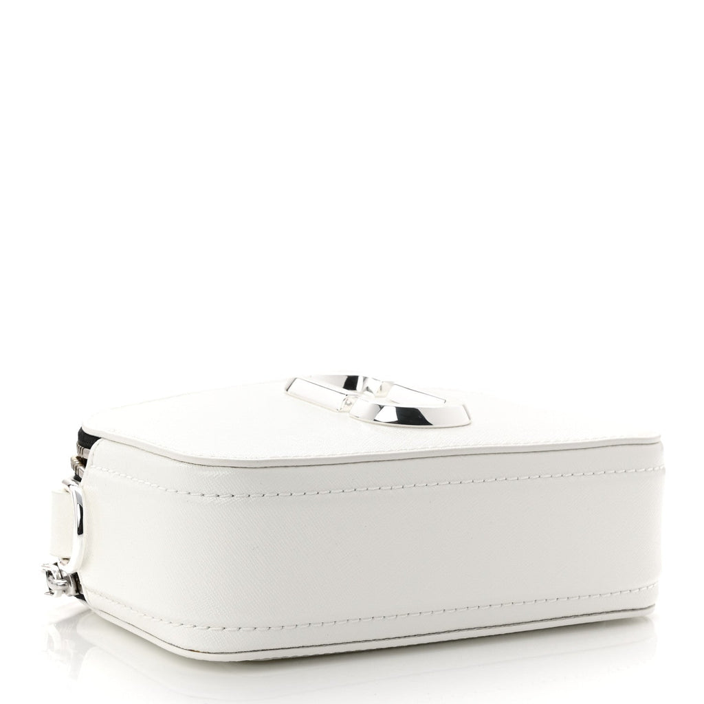 Saffiano Small Snapshot Camera Bag White