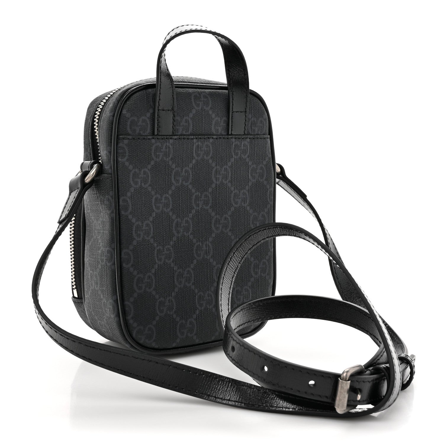 GG Supreme Monogram Azalea Calfskin Mini Retro Interlocking G Bag Black