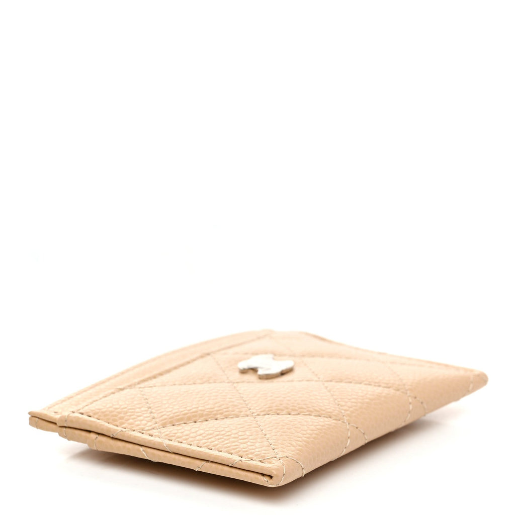 Caviar Quilted  Holder Beige