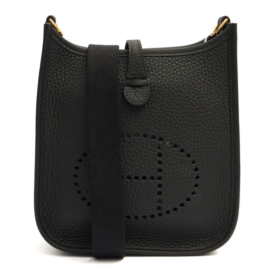Hermes Cross Body Evelyne 16 in Black, Clemence Leather