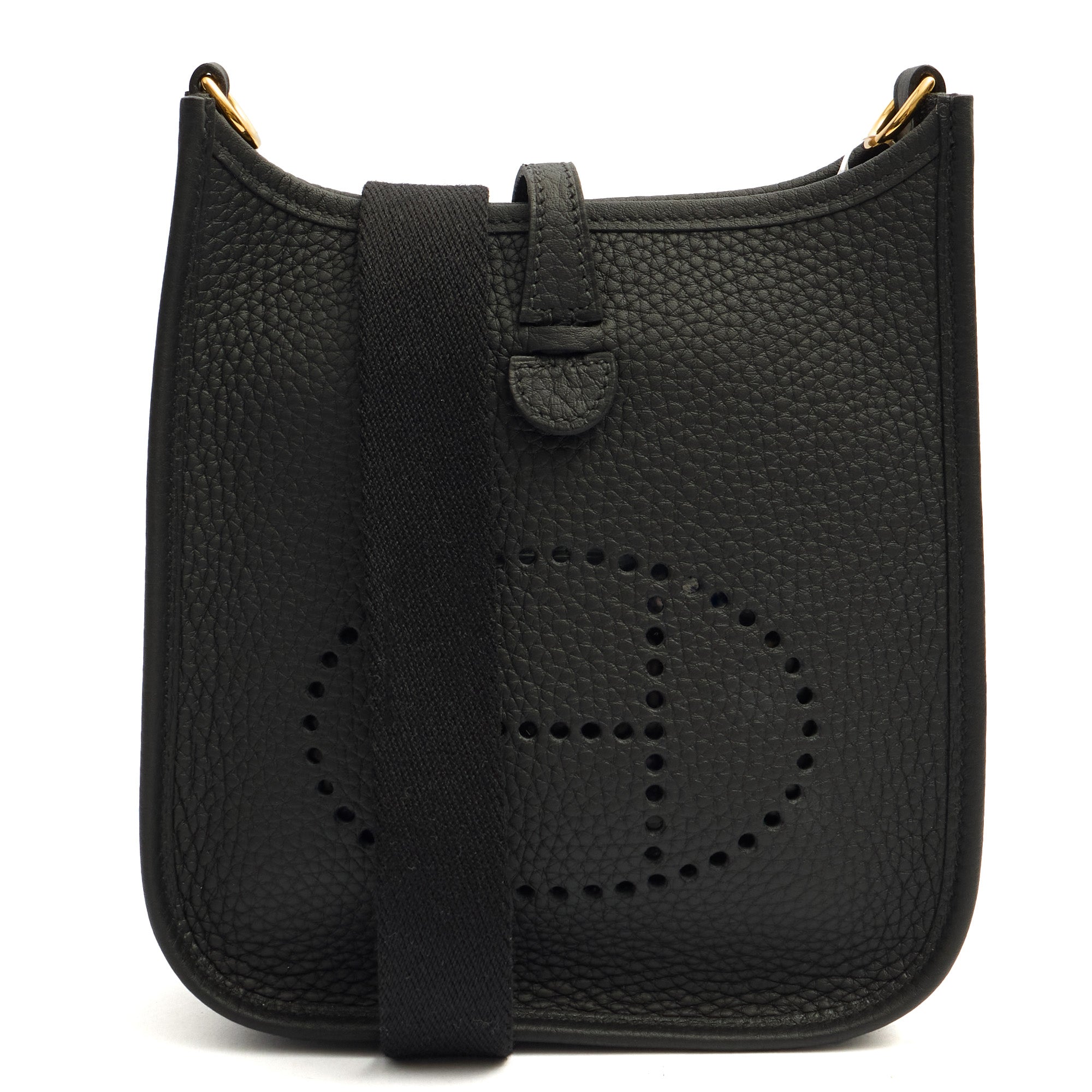 Hermes Cross Body Evelyne 16 in Black, Clemence Leather