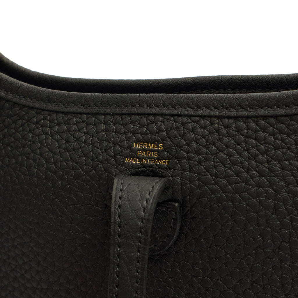 Hermes Cross Body Evelyne 16 in Black, Clemence Leather