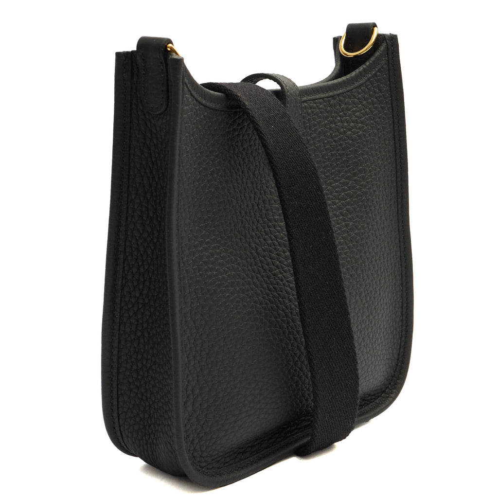 Hermes Cross Body Evelyne 16 in Black, Clemence Leather