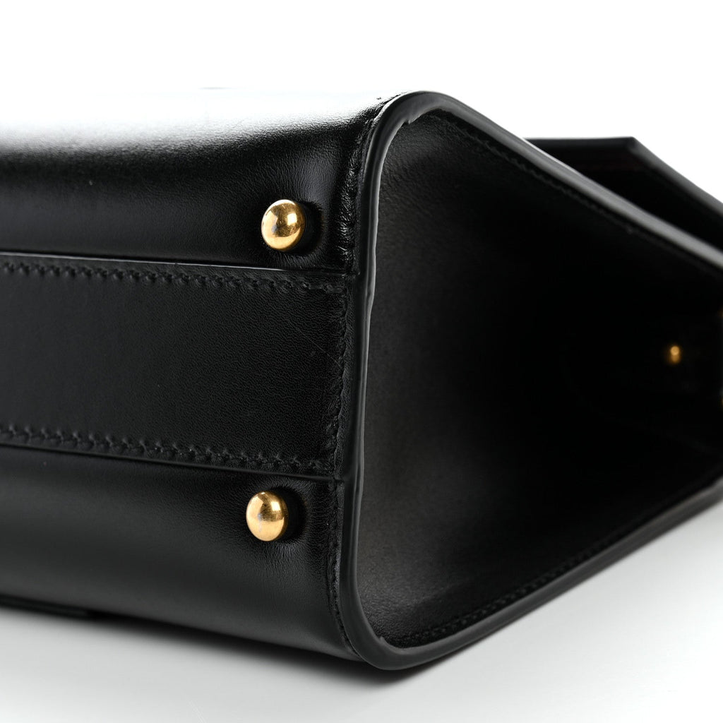Calfskin Mini VSling Top Handle Bag Black