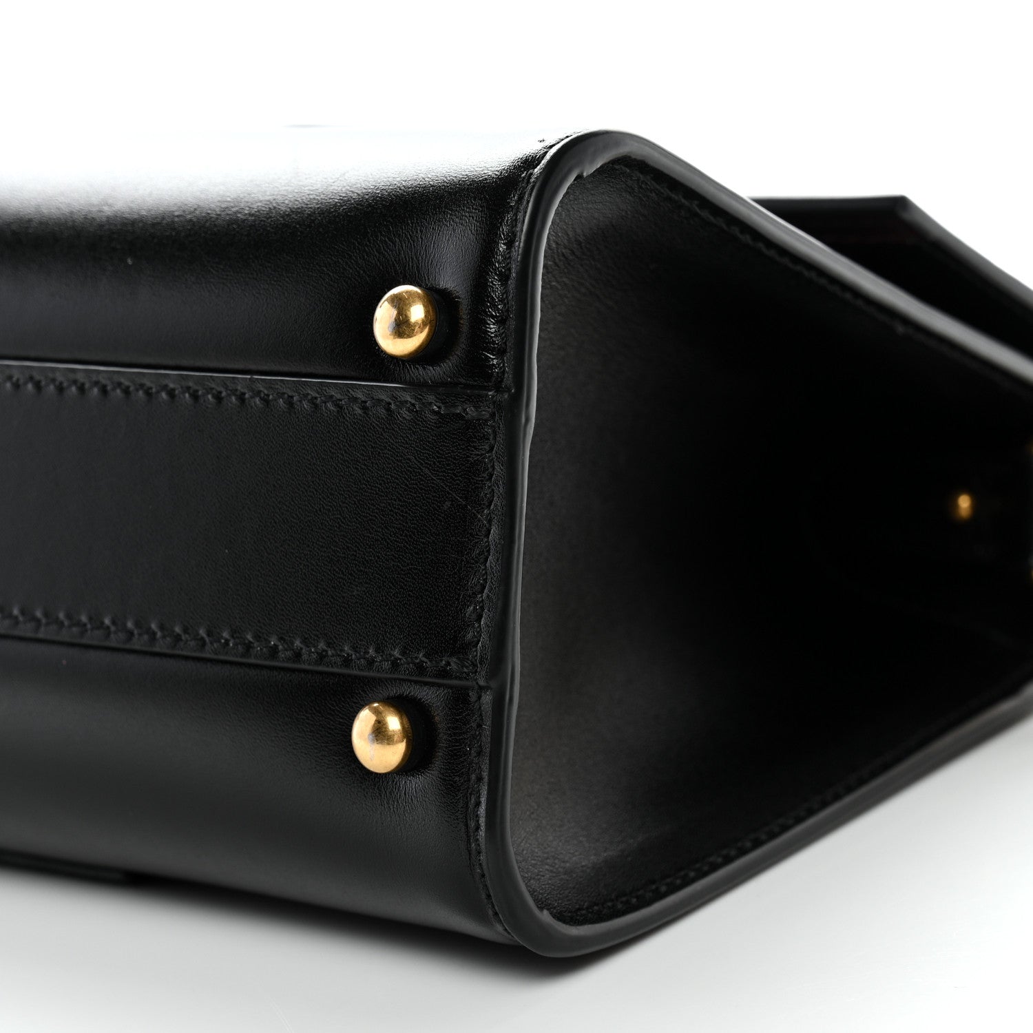 Calfskin Mini VSling Top Handle Bag Black
