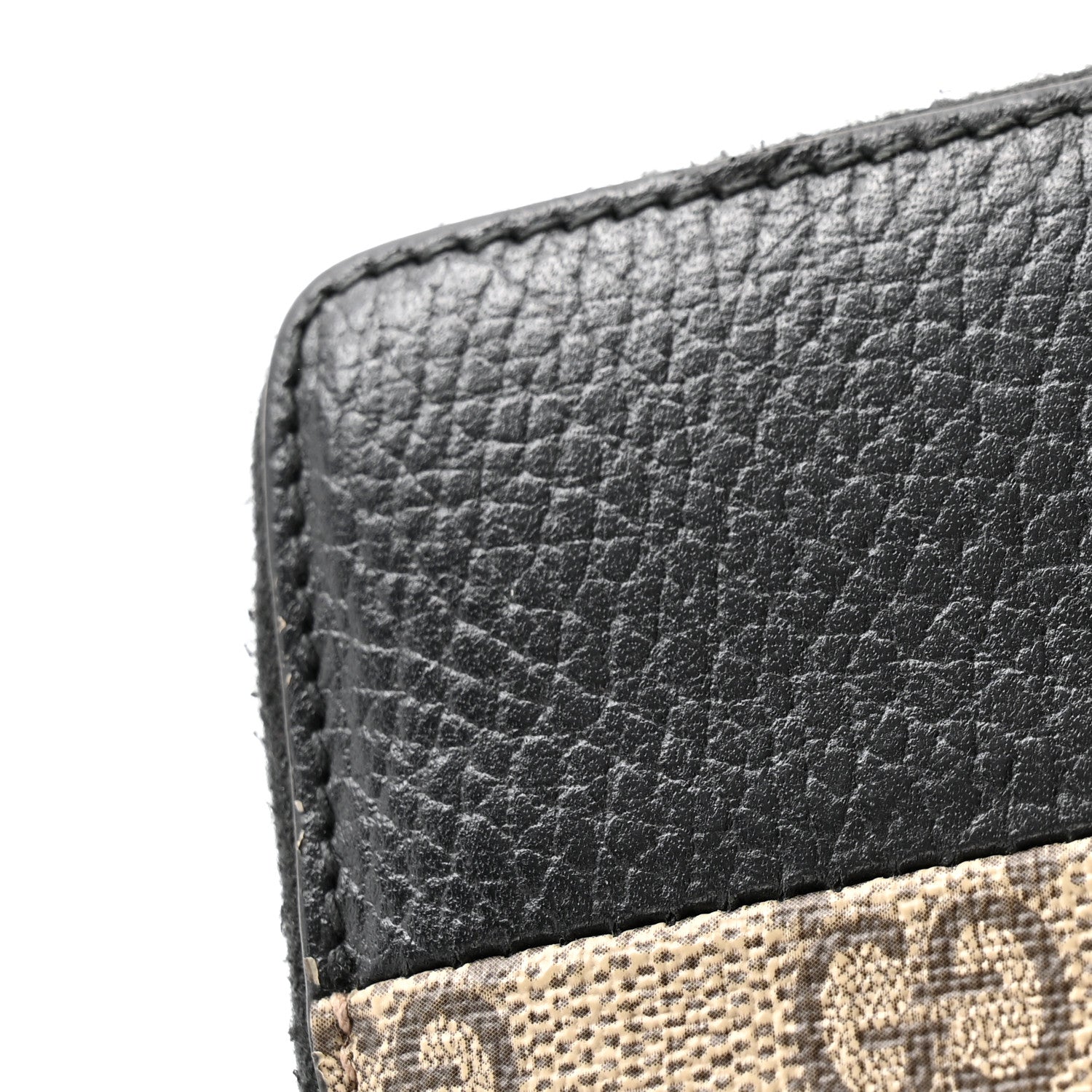 Dollar Calfskin GG Supreme Monogram GG Marmont Zip Around Wallet Black Beige Ebony