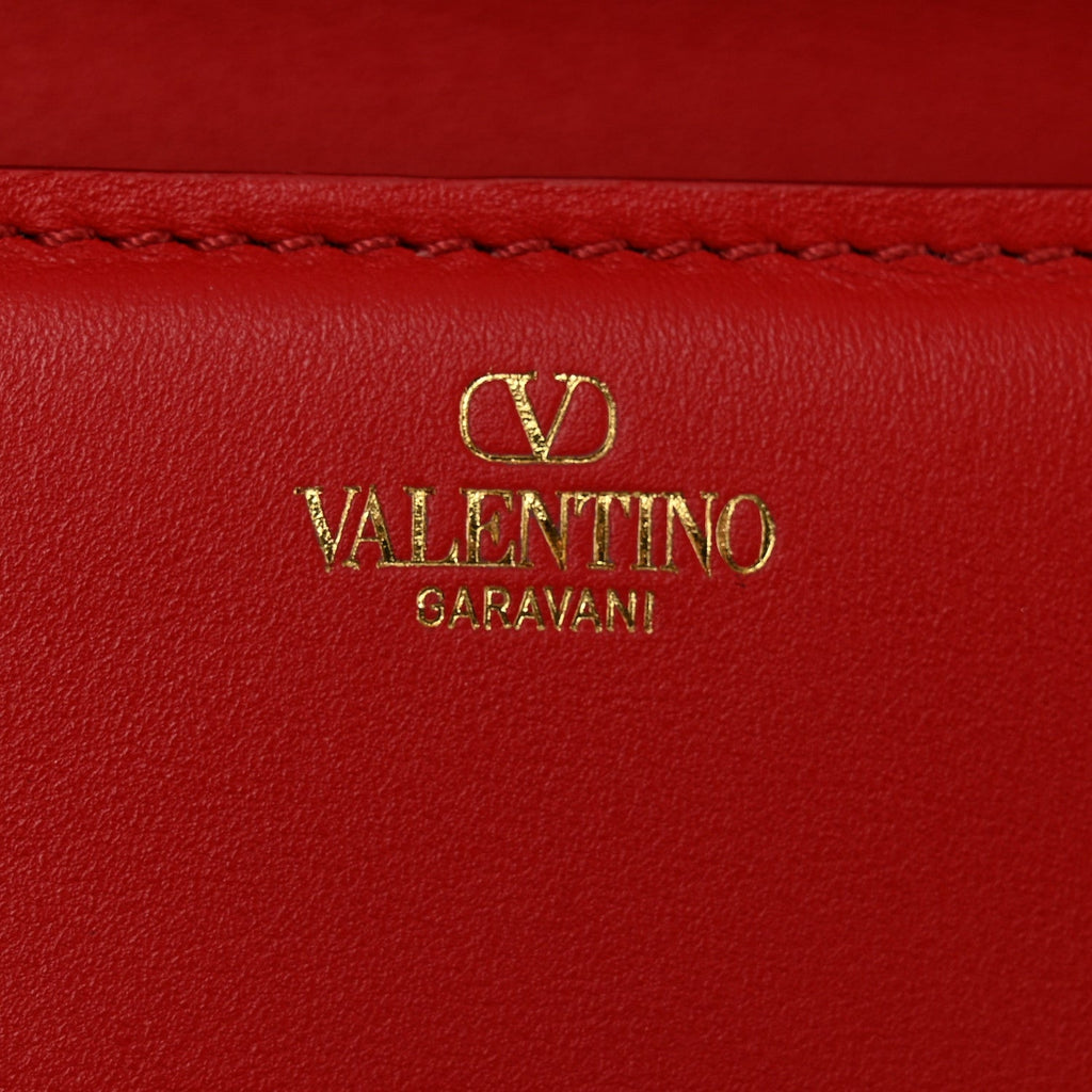 Calfskin Enamel Vlogo Small Loco Shoulder Bag Rouge Pur