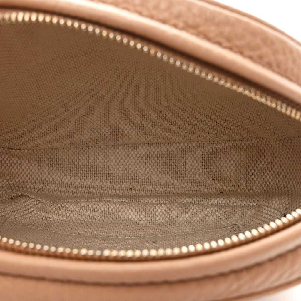Pebbled Calfskin Mini Soho Chain Bag Camelia