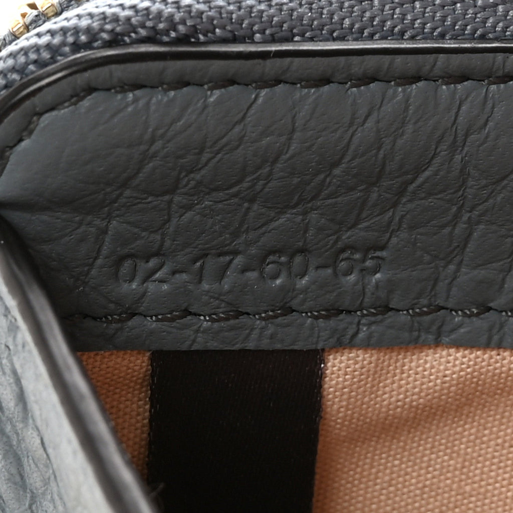 Grained Calfskin Alphabet Zip  Holder Cloudy Blue