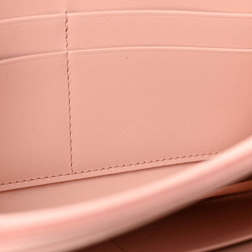 Caviar Quilted Large Gusset Zip Around Wallet Light Pink