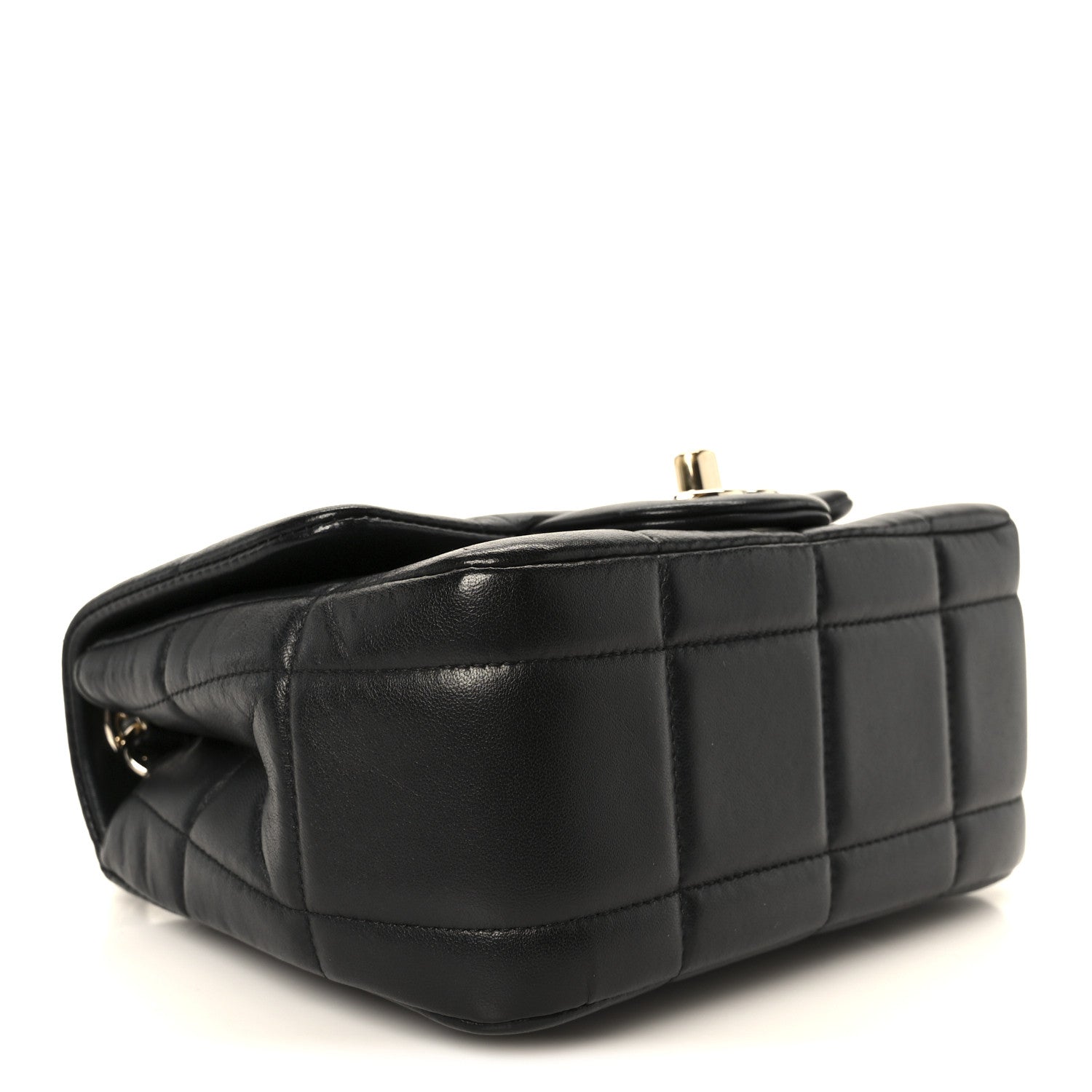 Lambskin Resin Crystal Square Quilted Mini Monacoco Flap Black