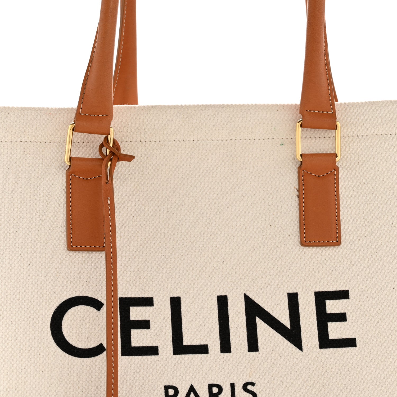 Canvas Calfskin Horizontal Cabas Natural Tan