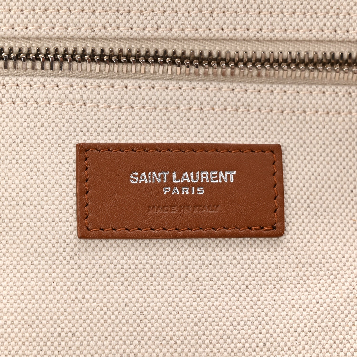 Linen Calfskin Rive Gauche Maxi Tote Grege et Noir