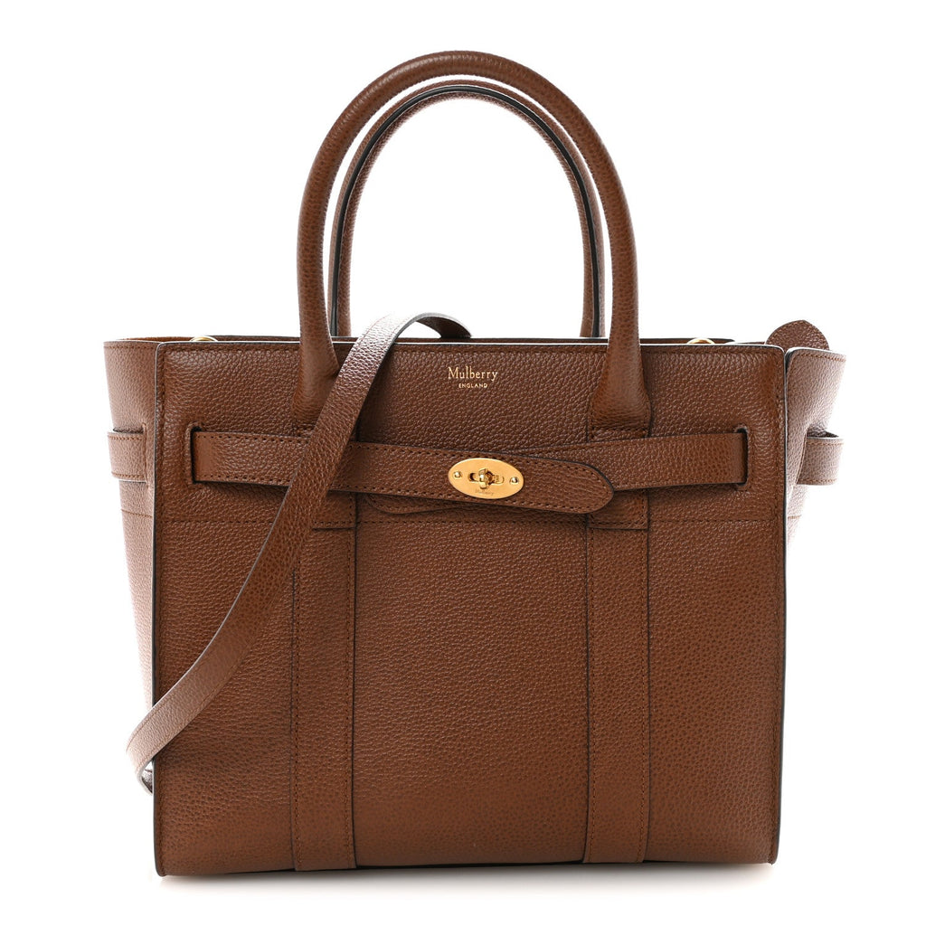 Grain Vegetable Tanned Calfskin Small Zipped Bayswater Oak