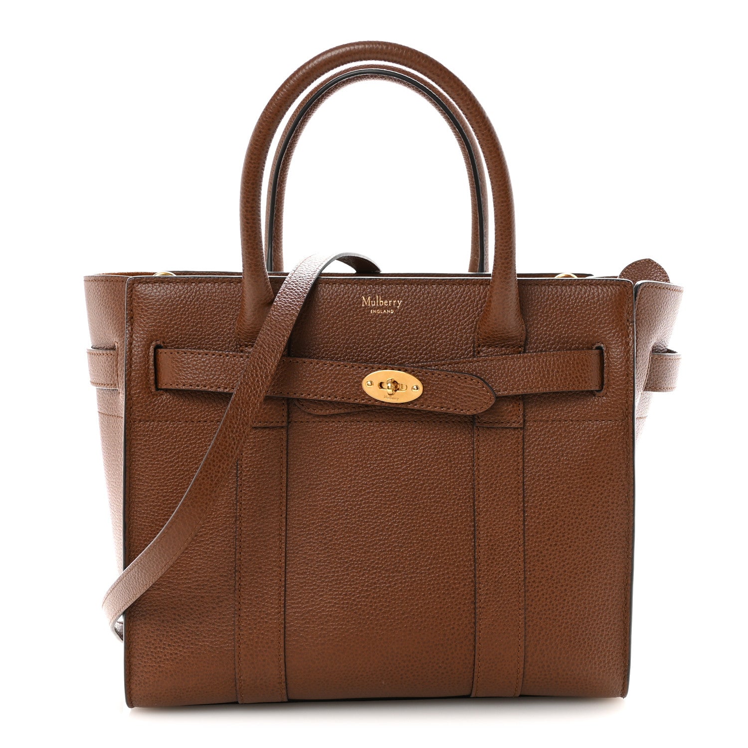 Grain Vegetable Tanned Calfskin Small Zipped Bayswater Oak