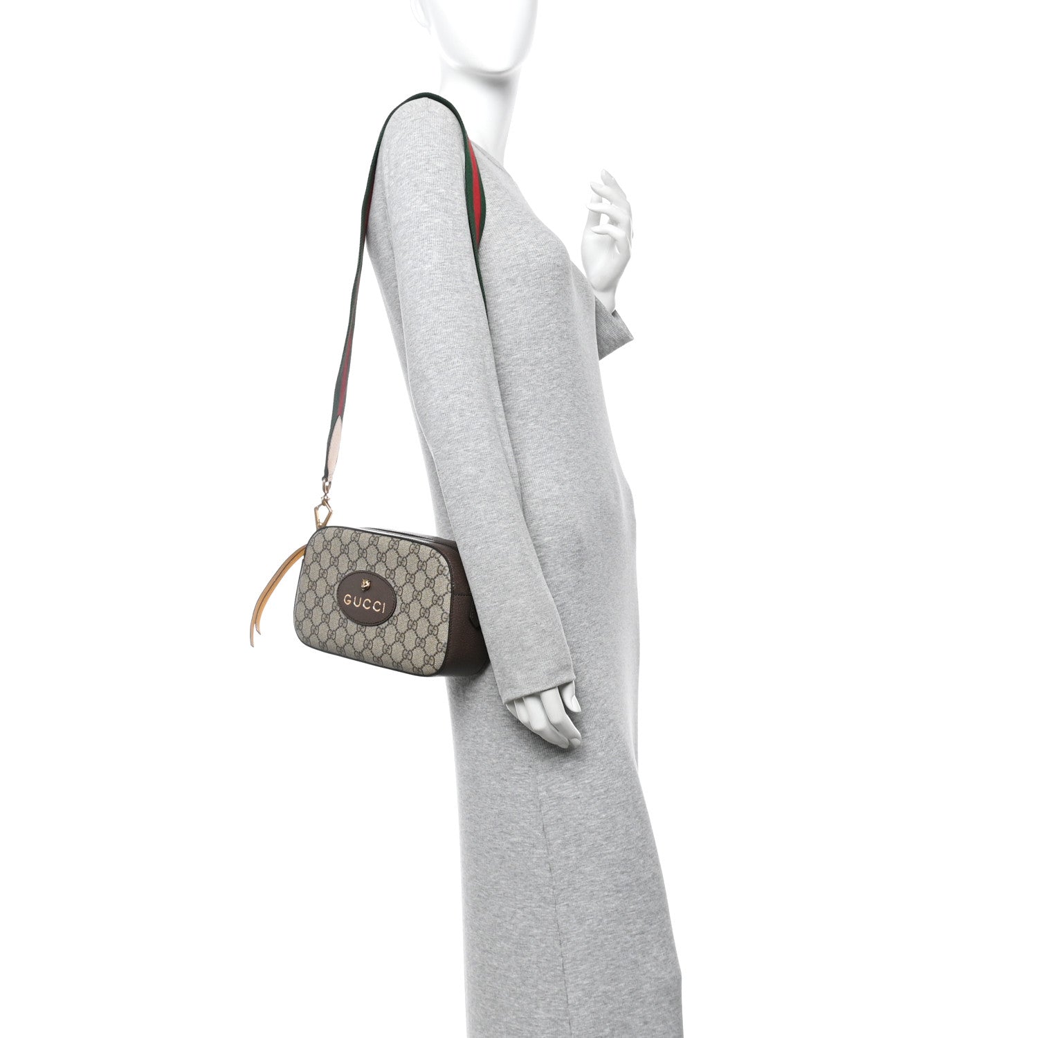 GG Supreme Monogram Web Neo Vintage Shoulder Bag Beige New Acero Crop