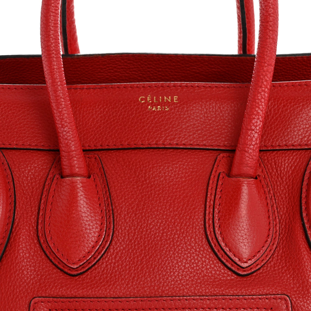 Drummed Calfskin Micro Luggage Red