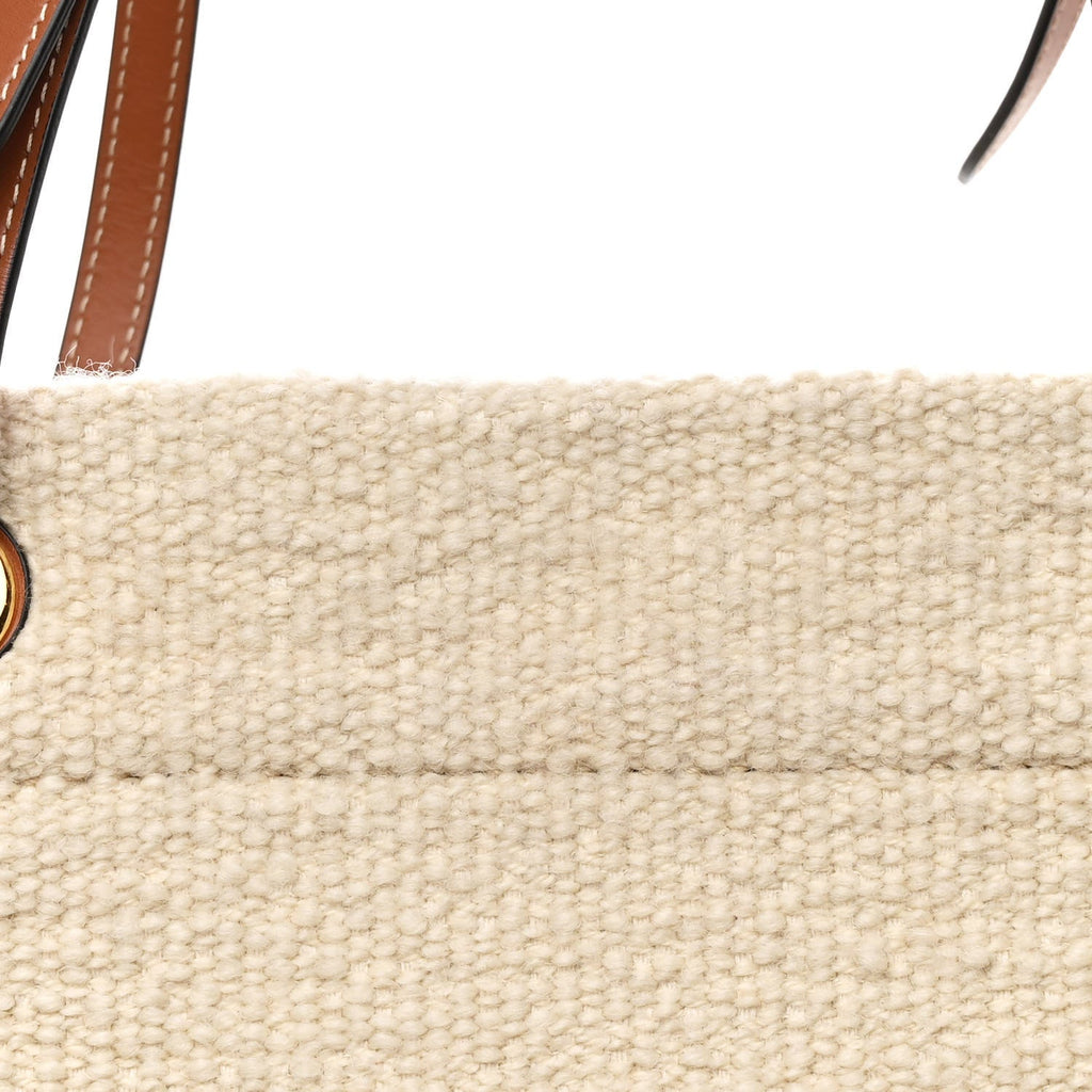 Plein Soleil Textile Calfskin Horizontal Cabas Cream Red