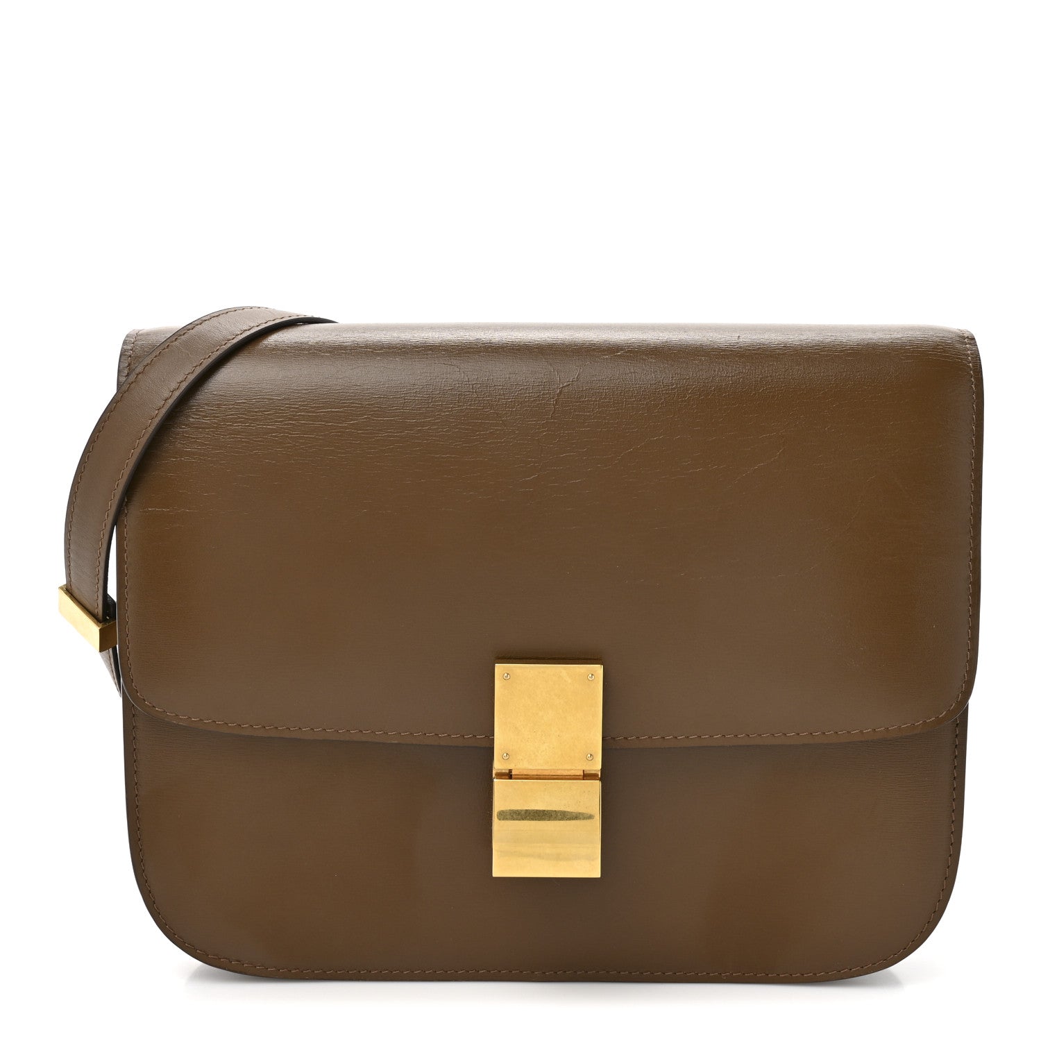 Box Calfskin Medium Classic Box Flap Bag Camel
