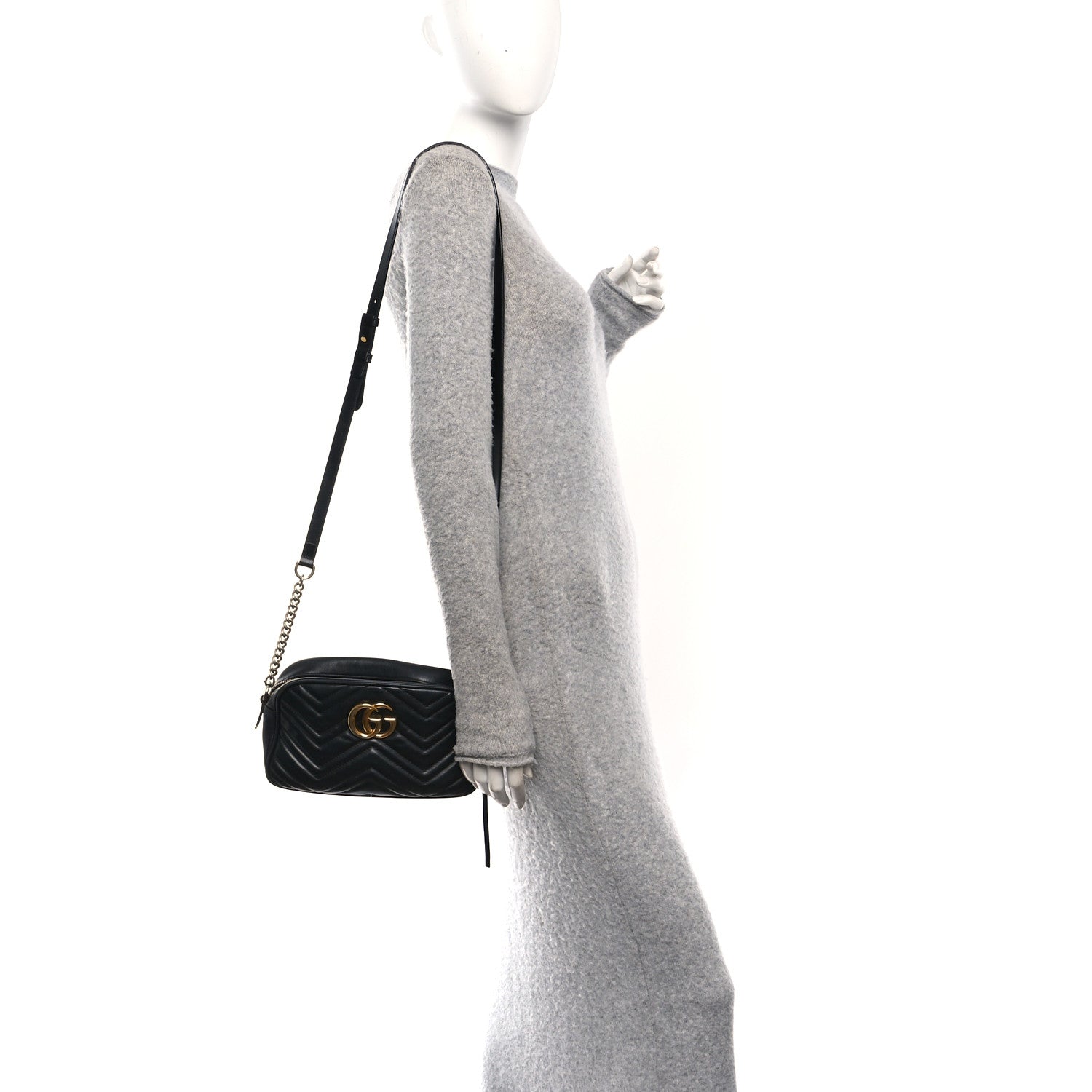 Tweed Quilted Medusa Wallet on Chain Crossbody Pink Blue