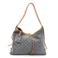 Monogram Denim CarryAll MM Washed Grey