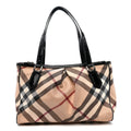 Patent Trim Supernova Check Medium Melbury Tote Black