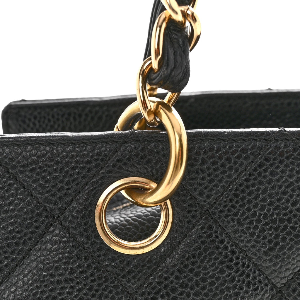 Caviar Quilted Petit Timeless Tote PTT Black