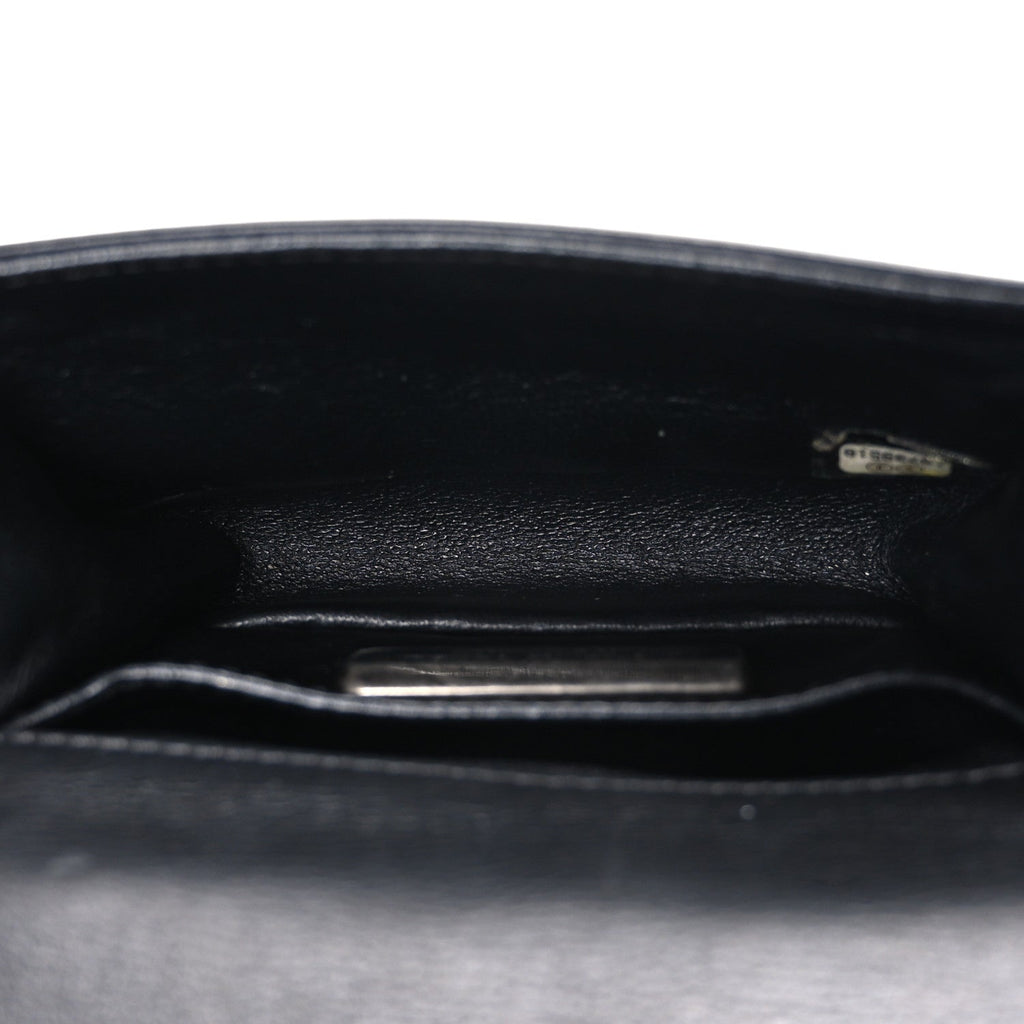 Galuchat Stingray Mini Boy Flap Black Silver