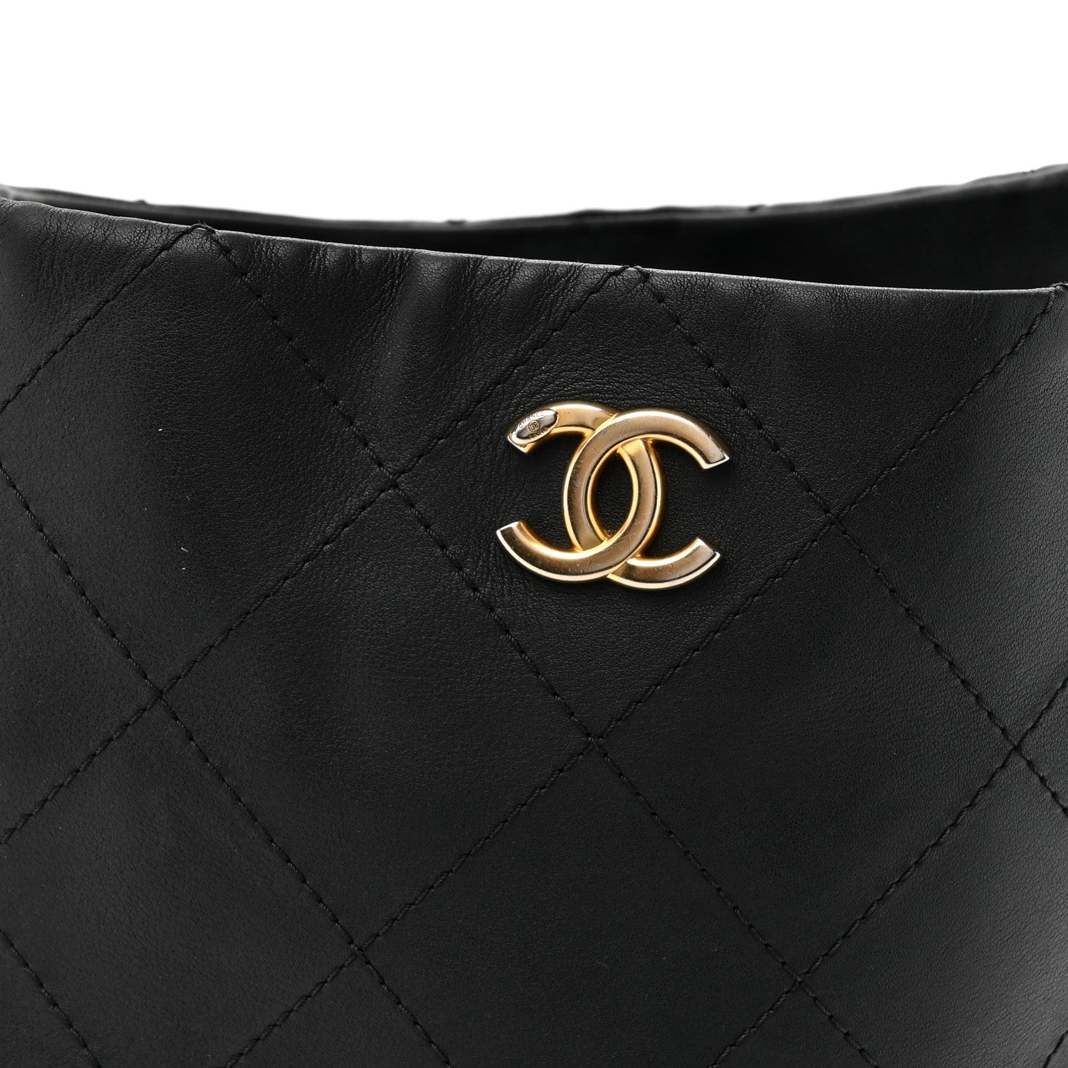 Calfskin Stitched Hobo Black