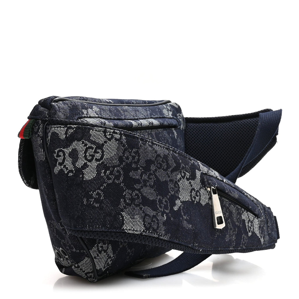 Denim GG Monogram Camouflage Belt Bag Blue