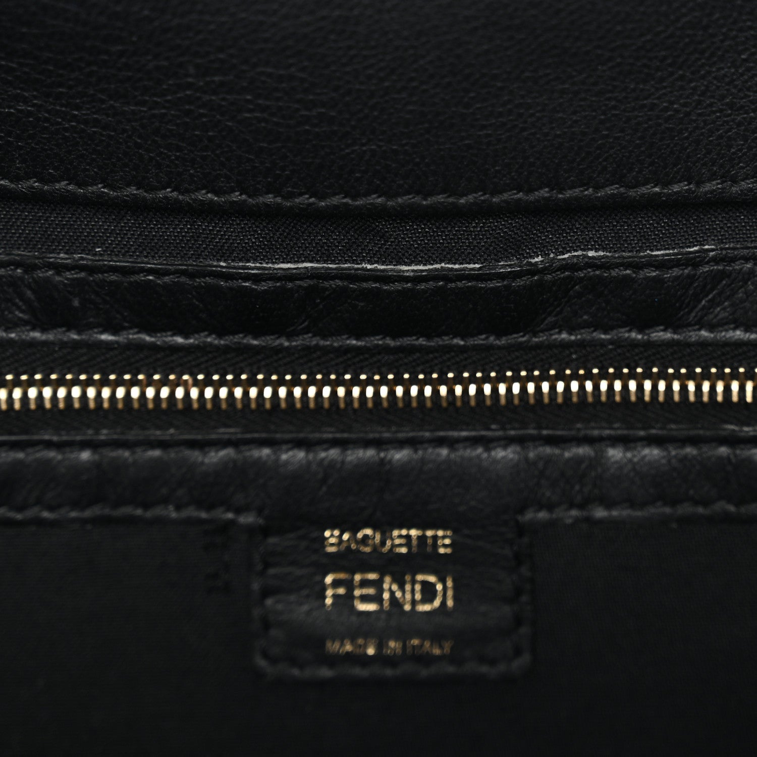 Nappa FF 1974 Embossed Baguette Black