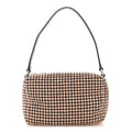 Mesh Crystal Rhinestone Mini Heiress Pouch Faded Neon Orange