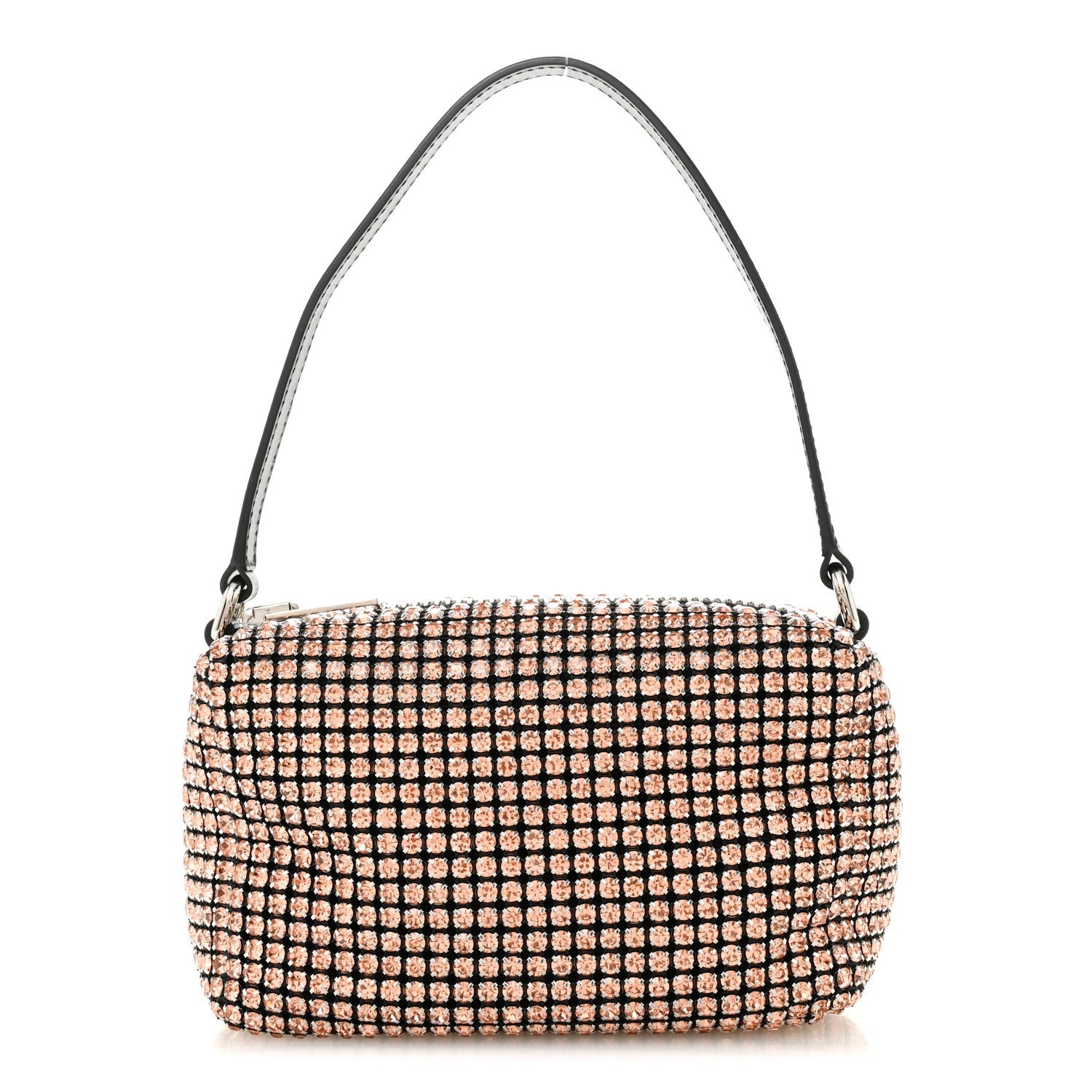 Mesh Crystal Rhinestone Mini Heiress Pouch Faded Neon Orange