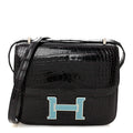 Shiny Alligator Enamel Constance 18 Prunoir Bleu Saint Cyr