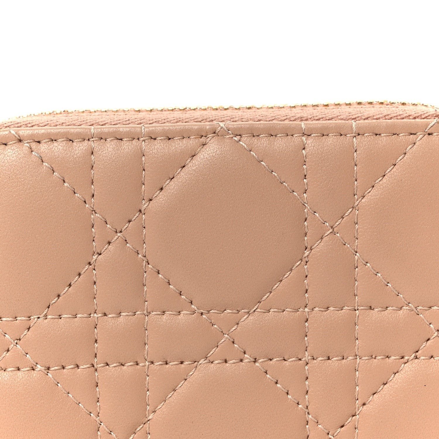 Lambskin Cannage Small Lady Dior Voyageur Coin Purse Rose Des Vents