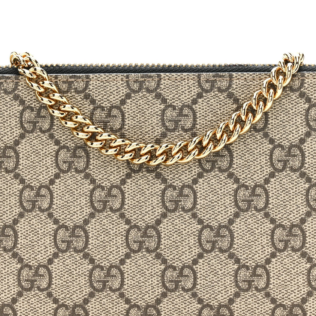 GG Supreme Monogram Wrist Wallet Black
