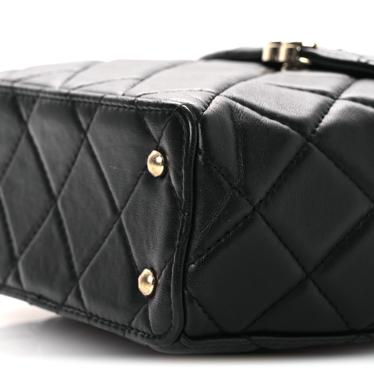 Lambskin Quilted Small Box Bag Black